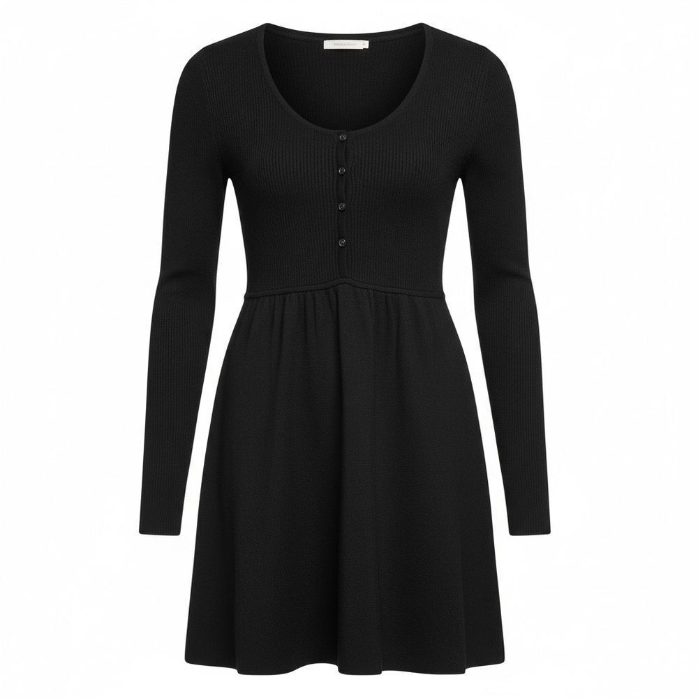Twiggy Wool Blend Long Sleeve Mini Dress‎